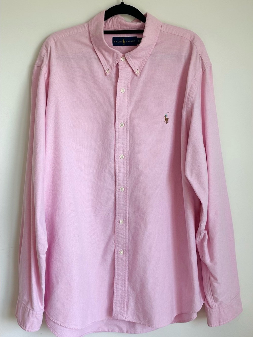 RALPH LAUREN Light Pink Long Sleeve Button Down Shirt Size XXL *sml bleach spot